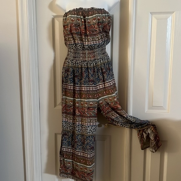 Strapless, palazzo pants jumpsuit - Picture 2 of 6